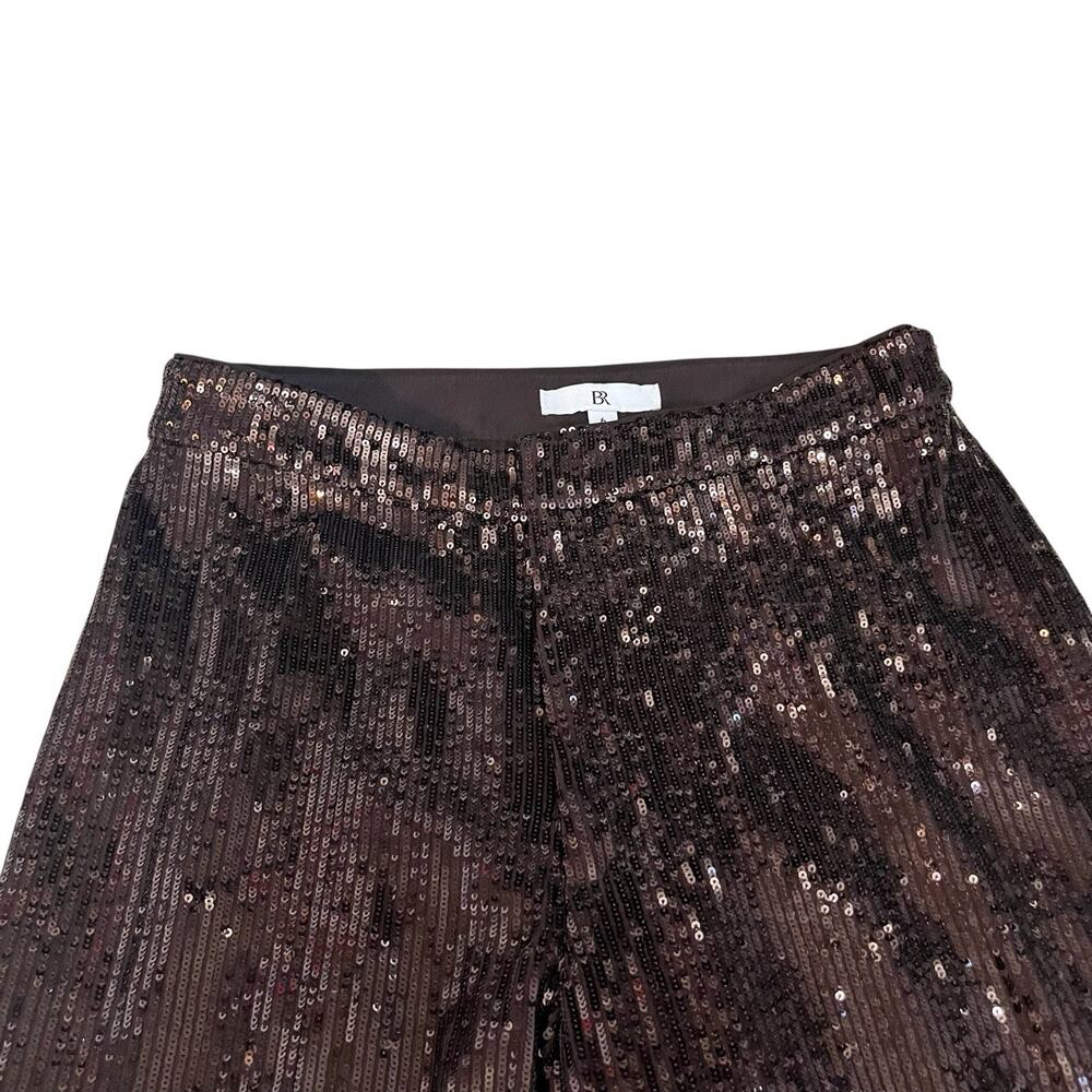 Banana Republic Wide Leg Sequin Pants in Dark Brown - Picture 2 of 9